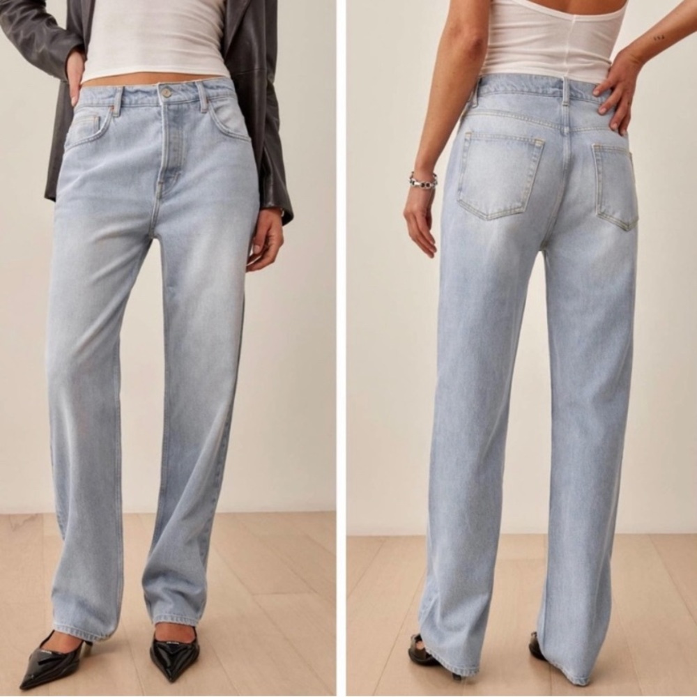 Reformation Casey Mid Rise Relaxed Straight Jeans